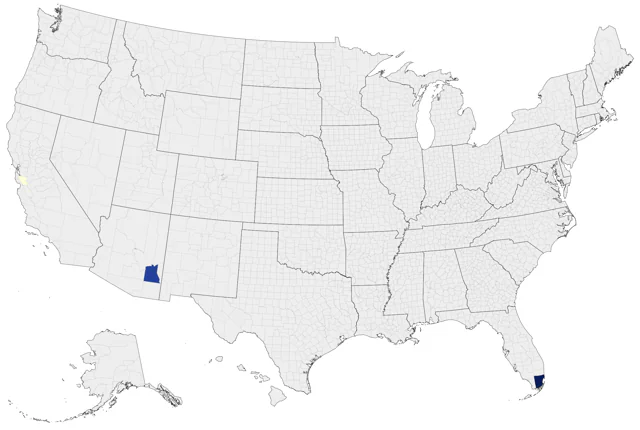 Blue-black Grassquit county map