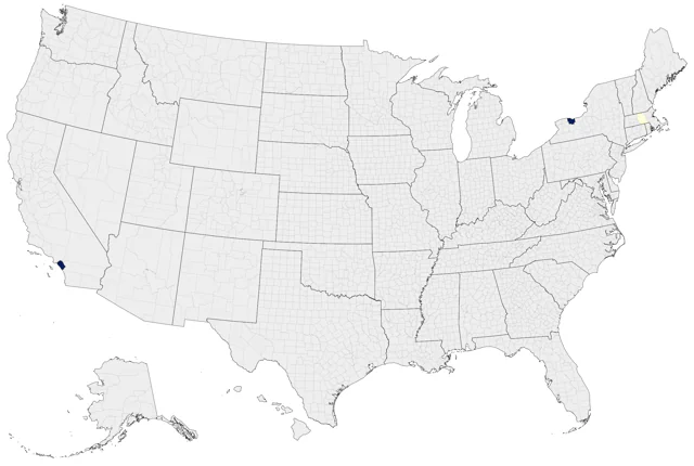 Blue-breasted Quail county map