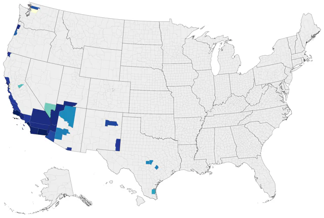 Blue-footed Booby county map
