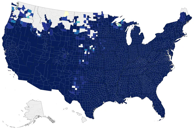 Blue-gray Gnatcatcher county map