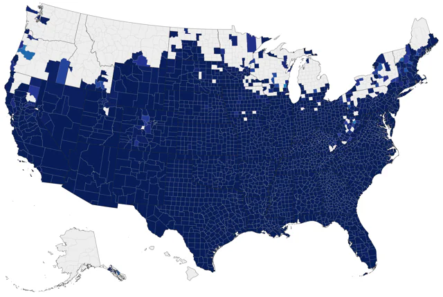 Blue Grosbeak county map