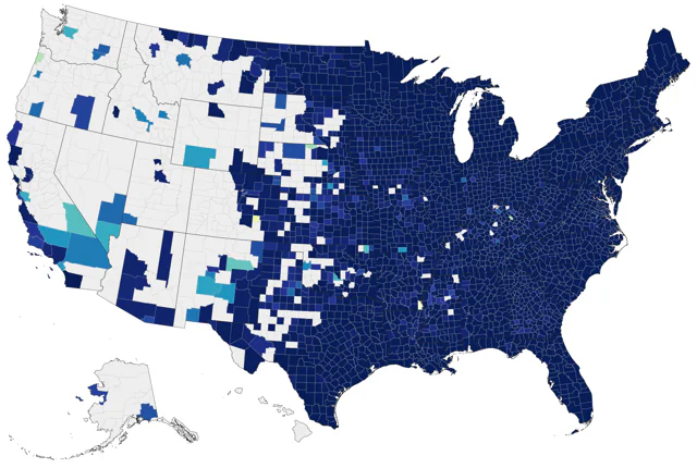 Blue-headed Vireo county map