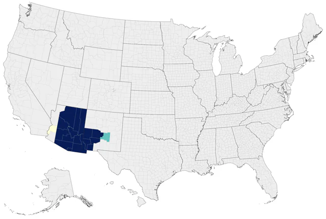 Bridled Titmouse county map