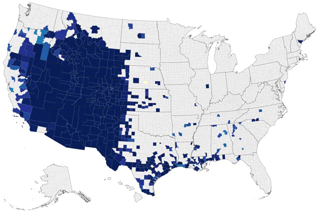 Broad-tailed Hummingbird county map