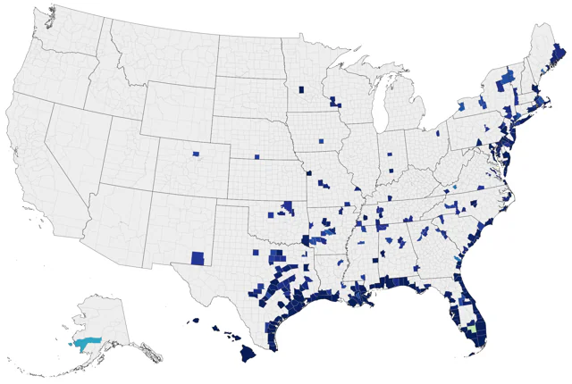 Brown Booby county map
