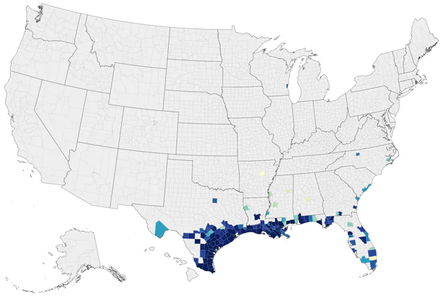 Buff-bellied Hummingbird county map