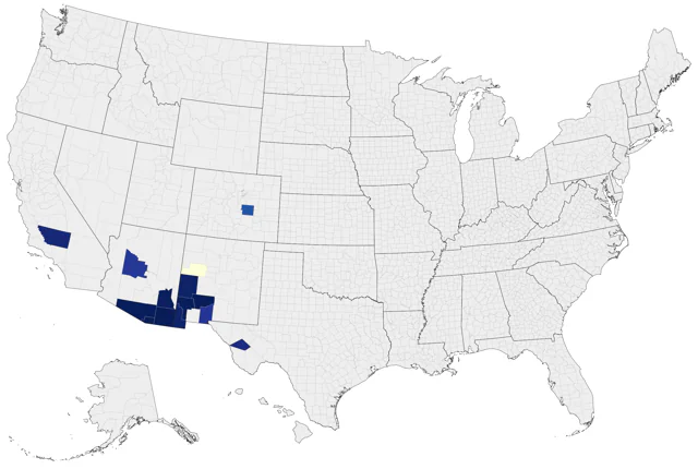 Buff-breasted Flycatcher county map