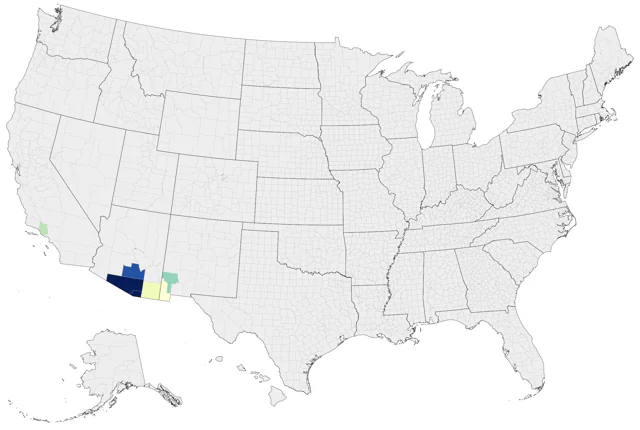 Buff-collared Nightjar county map