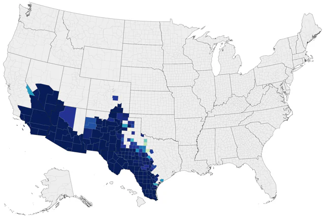 Cactus Wren county map
