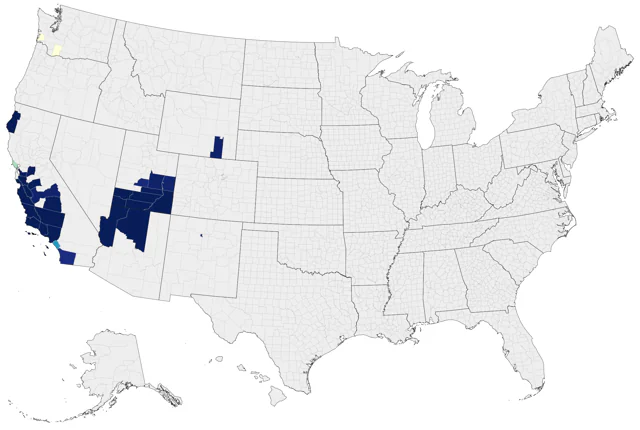 California Condor county map