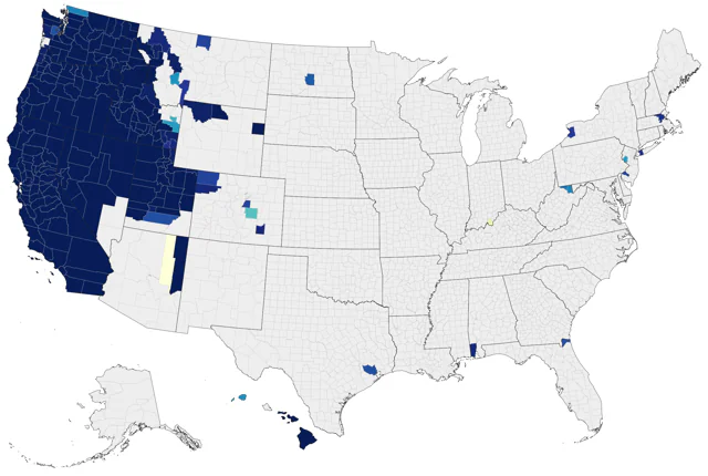 California Quail county map