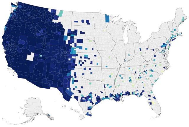 Calliope Hummingbird county map
