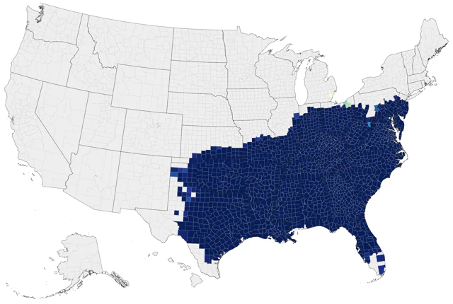 Carolina Chickadee county map