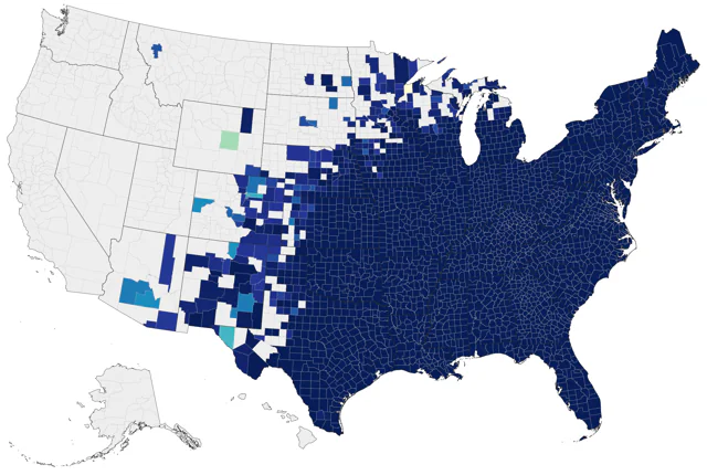 Carolina Wren county map