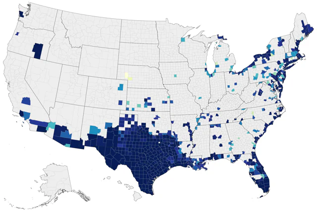 Cave Swallow county map