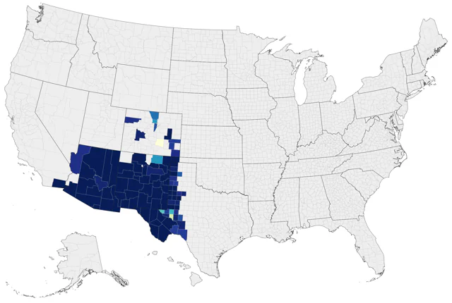 Chihuahuan Meadowlark county map