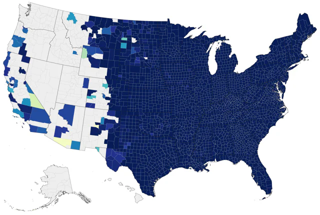 Chimney Swift county map