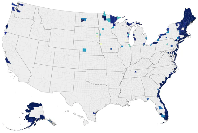 Common Eider county map