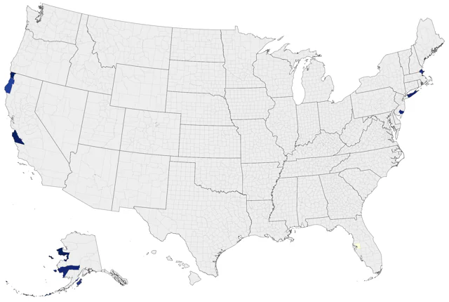 Common Greenshank county map