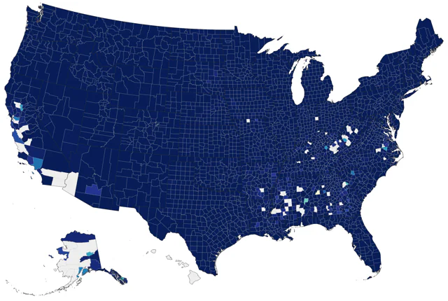 Common Nighthawk county map