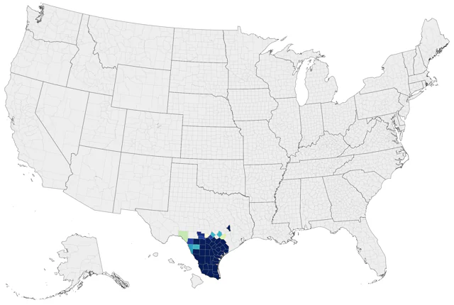 Common Pauraque county map