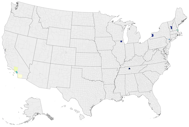 Common Quail county map