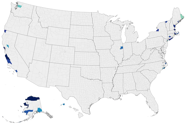 Common Ringed Plover county map