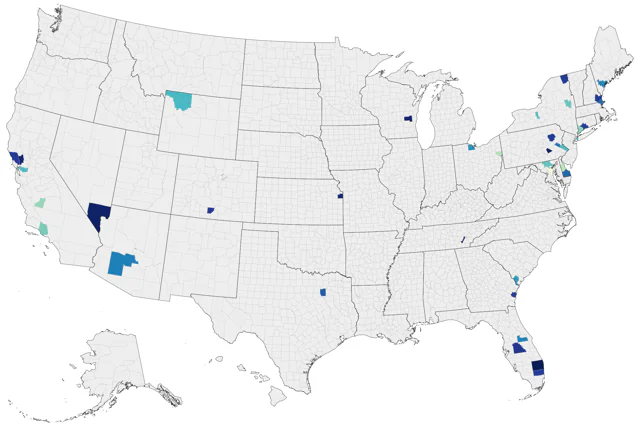 Common Shelduck county map