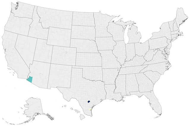 Double-striped Thick-knee county map
