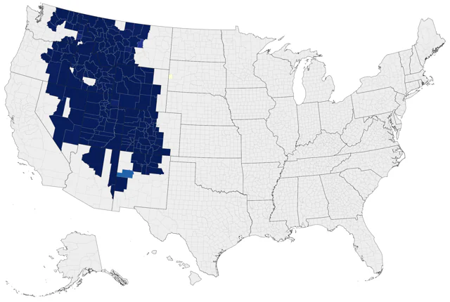 Dusky Grouse county map