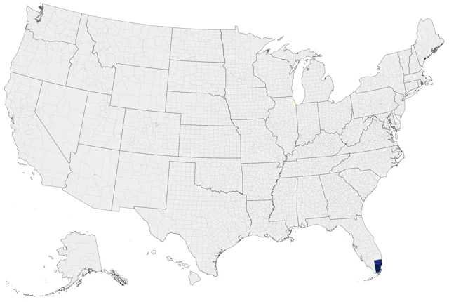 Dusky-headed Parakeet county map