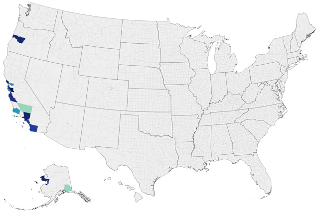 Dusky Warbler county map