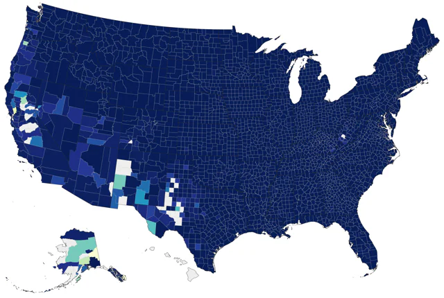 Eastern Kingbird county map