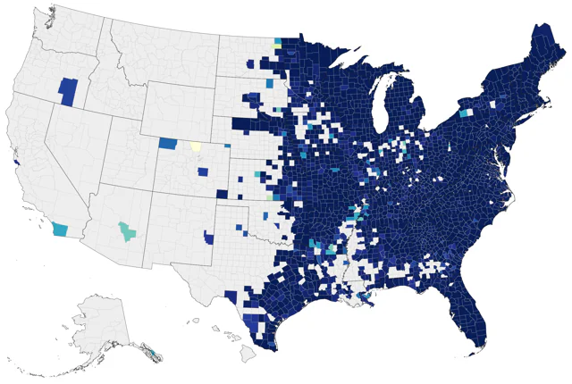 Eastern Whip-poor-will county map