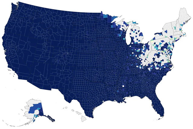Eurasian Collared-Dove county map