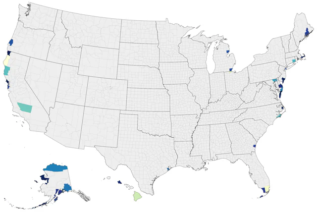 Eurasian Whimbrel county map