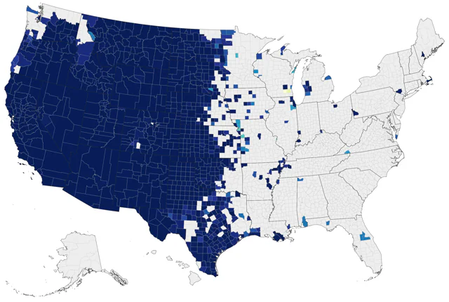 Ferruginous Hawk county map