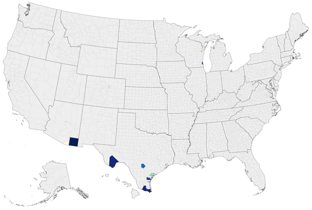 Flame-colored Tanager county map