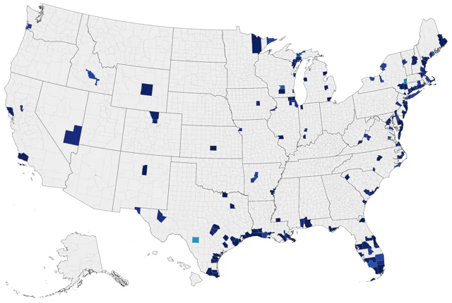 Fork-tailed Flycatcher county map