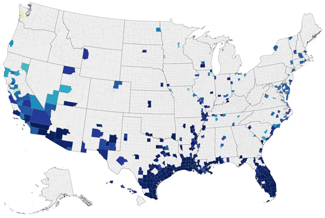 Fulvous Whistling-Duck county map