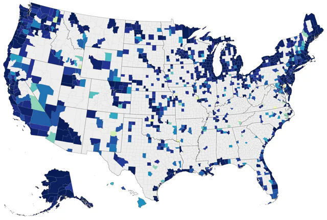 Glaucous Gull county map
