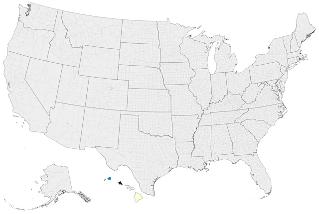 Gray-backed Tern county map