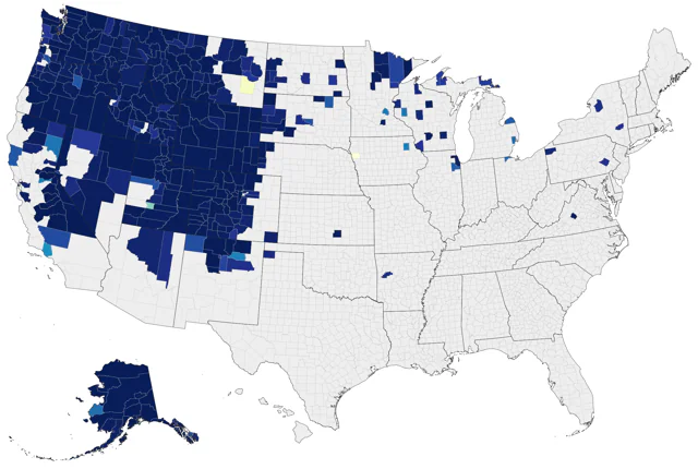 Gray-crowned Rosy-Finch county map