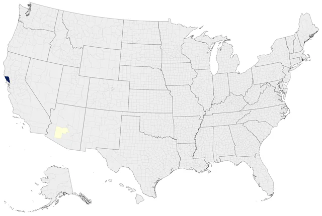 Gray Go-away-bird county map