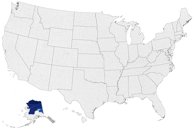 Gray-headed Chickadee county map
