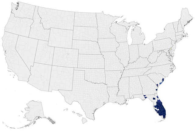 Gray-headed Swamphen county map
