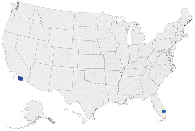 Gray Parrot county map