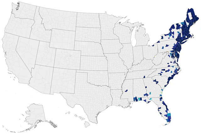 Great Cormorant county map