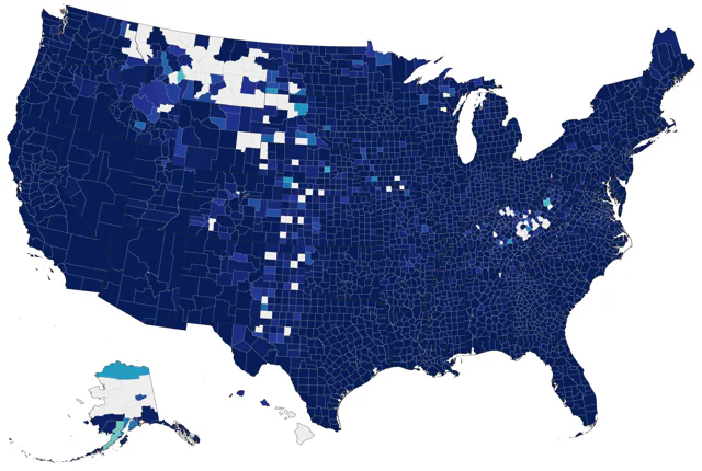 Great Egret county map