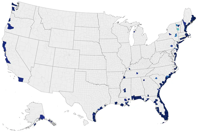 Great Shearwater county map